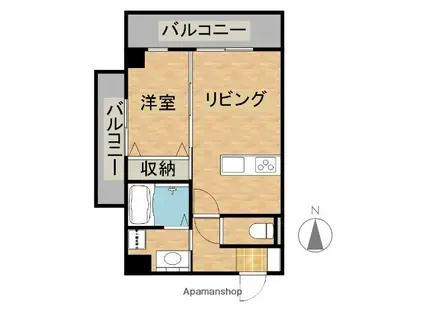 THE REGENCY 船塚(1LDK/3階)の間取り写真