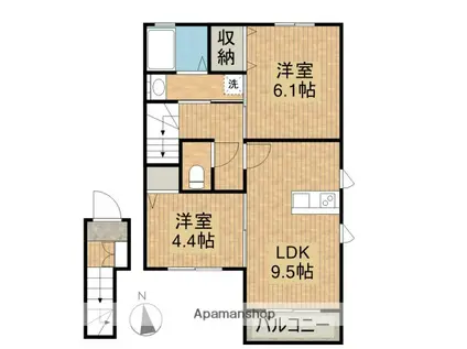 エスポアルーチェ大塚(2LDK/2階)の間取り写真