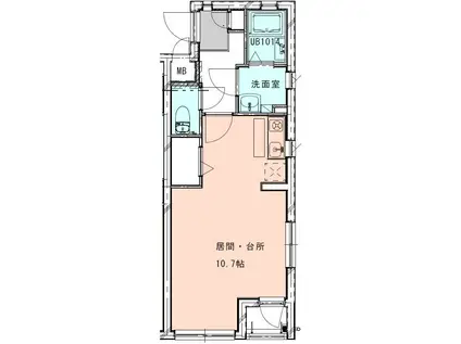 RUHE文化公園前通(ワンルーム/2階)の間取り写真
