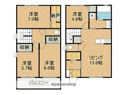 FRIEDEN(フリーデン)C棟(4LDK)の間取り写真