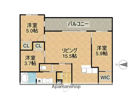 ALTE MEISTER 堀川(3LDK/3階)の間取り写真