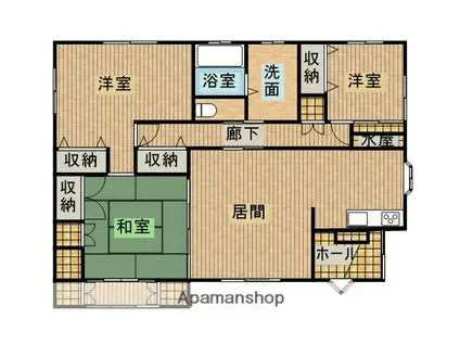 宮崎空港線 田吉駅 徒歩19分 1階建 築21年(3LDK)の間取り写真