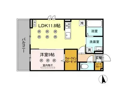 D-RESENA SOLAIRE(1LDK/2階)の間取り写真