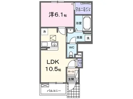 ブレッザ フィールド A(1LDK/1階)の間取り写真