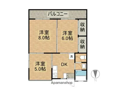 大野マンション(3DK/2階)の間取り写真