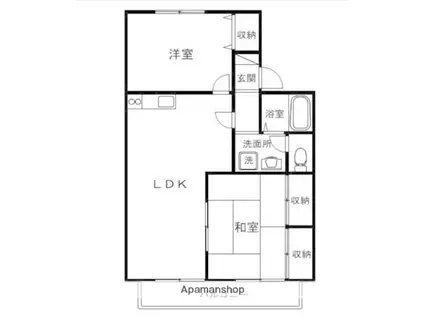 パークハイム(2LDK/1階)の間取り写真