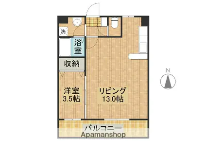 山春ビルⅢ(1LDK/1階)の間取り写真