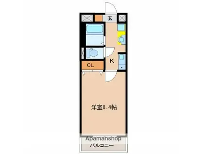 サンクウット71(1K/2階)の間取り写真