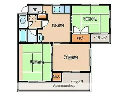 リバーサイドマンション 清武(3DK/2階)の間取り写真