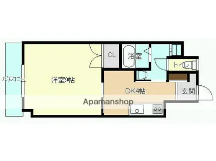 KAZUWIN霧島(1K/2階)の間取り写真