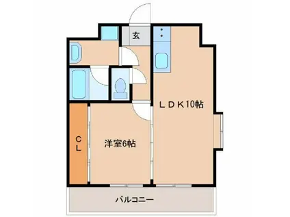 センチュリーコート5番館(1LDK/1階)の間取り写真