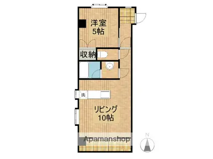 レジデンス霧島(1LDK/4階)の間取り写真