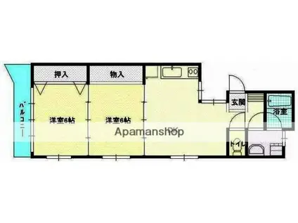ファミリーマンション青葉Ⅱ(2LDK/2階)の間取り写真