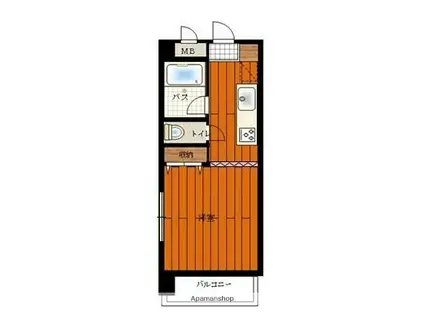 ケントクレール宮崎大工町(1K/6階)の間取り写真