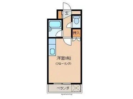 ガーデンハイム清武(1K/3階)の間取り写真