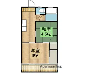 水間ビル(2K/4階)の間取り写真