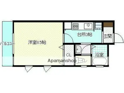 J.FEEL船塚(1K/1階)の間取り写真