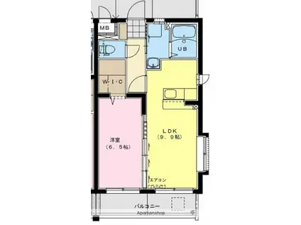 グランツリー(1LDK/3階)の間取り写真