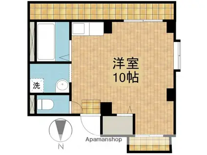 福島ハイツ(ワンルーム/2階)の間取り写真