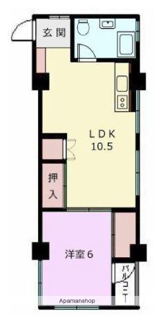 野口ビル(1LDK/2階)の間取り写真