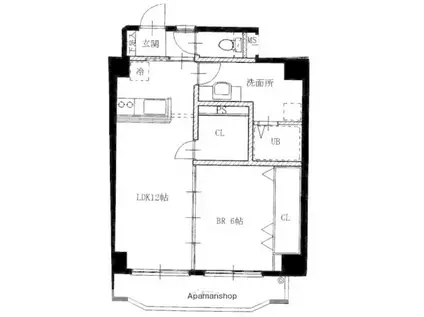 KRONE(1LDK/6階)の間取り写真