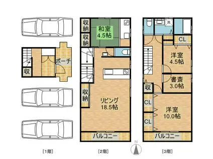 日豊本線 宮崎神宮駅 徒歩25分 3階建 築12年(3SLDK)の間取り写真