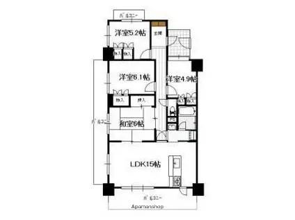 サーパス文化の森(4LDK/2階)の間取り写真