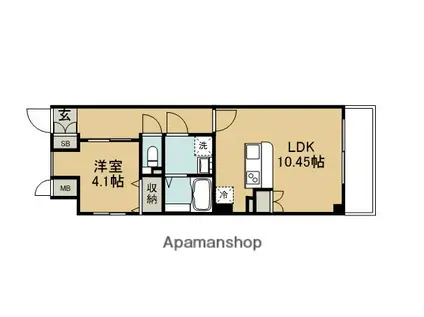 EXIA YANAGIMARU(1LDK/4階)の間取り写真