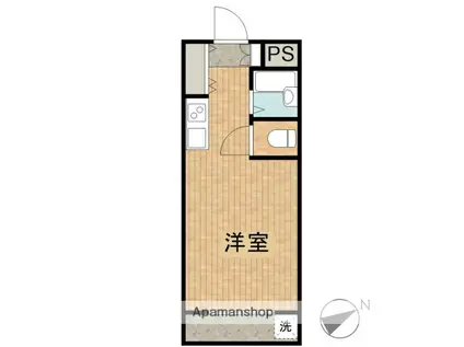 スカイコート宮崎(1K/4階)の間取り写真