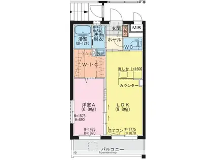 祇園4丁目YMマンション(1LDK/3階)の間取り写真