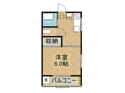 河井田コーポ(1K/2階)の間取り写真