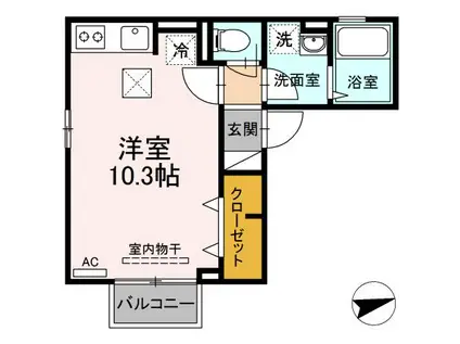 コアハウス(ワンルーム/1階)の間取り写真