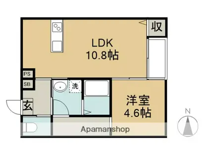 大工町アパート A棟(1LDK/1階)の間取り写真