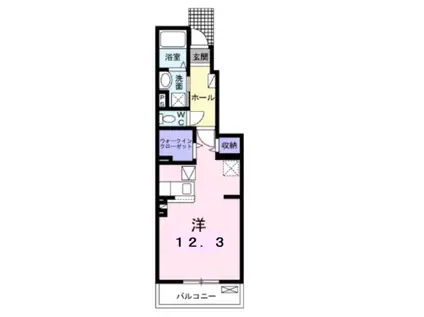 イーストブルー I(ワンルーム/1階)の間取り写真