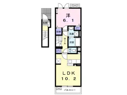 イーストブルー I(1LDK/2階)の間取り写真