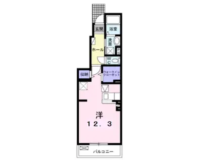 イーストブルー I(ワンルーム/1階)の間取り写真