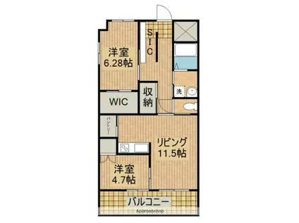 ディアコート新栄(2LDK/9階)の間取り写真