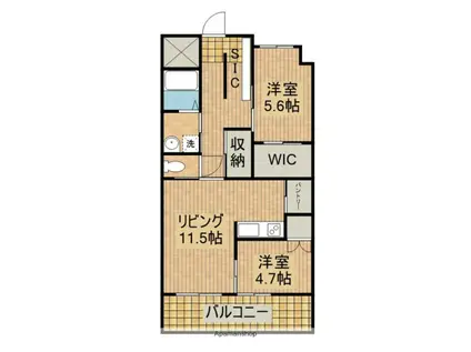 ディアコート新栄(2LDK/8階)の間取り写真