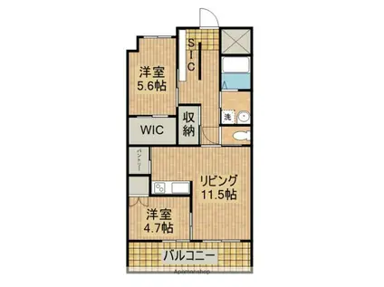 ディアコート新栄(2LDK/8階)の間取り写真