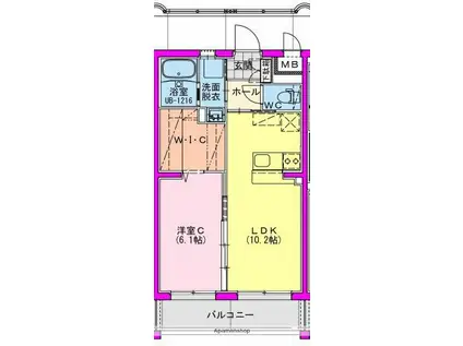 吉村町大町YMマンション(1LDK/2階)の間取り写真