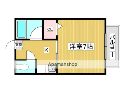 ハーモニータウン(1K/2階)の間取り写真