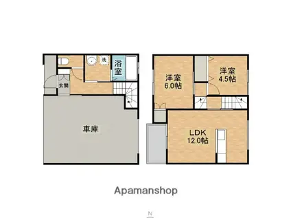 RS.アパートメント(2LDK/1階)の間取り写真