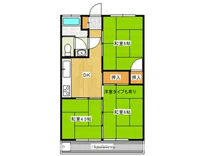 コーポ富士(3DK/2階)の間取り写真