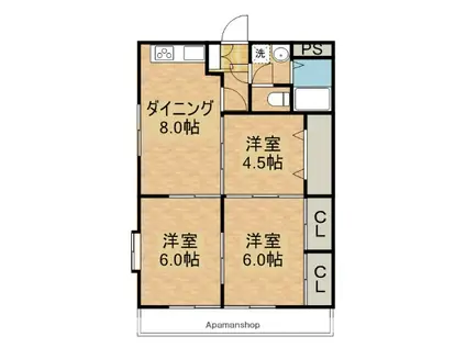 大王マンション(3DK/4階)の間取り写真