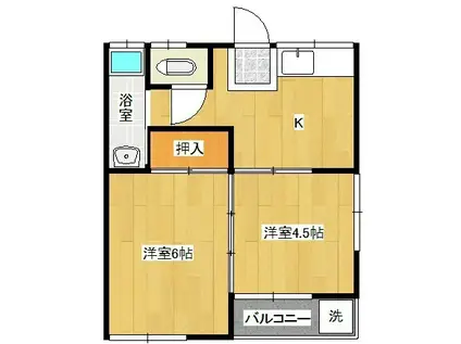 吉岡アパート(2K/1階)の間取り写真