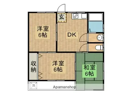 LEO-WAKABAⅡ (3DK/2階)の間取り写真