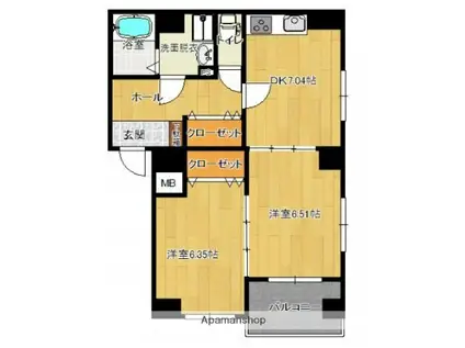 C&Sビル(2DK/3階)の間取り写真