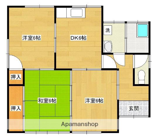 日豊本線 都城駅 バス乗車時間:5分 吉尾停バス停で下車 徒歩2分 1階建 築109年(3DK)の間取り写真