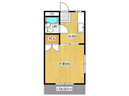 コーポゆう(1K/2階)の間取り写真