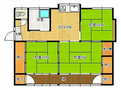 日豊本線 都城駅 徒歩23分 1階建 築51年(3K)の間取り写真